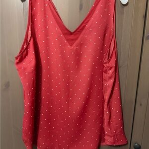 Madison Grey Red V-Neck Camisole with White Dots